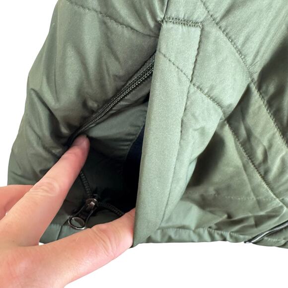 Columbia Green Full Zip Insulated Faux Fur Collar Puffer Vest Women's Size XL - Picture 4 of 7